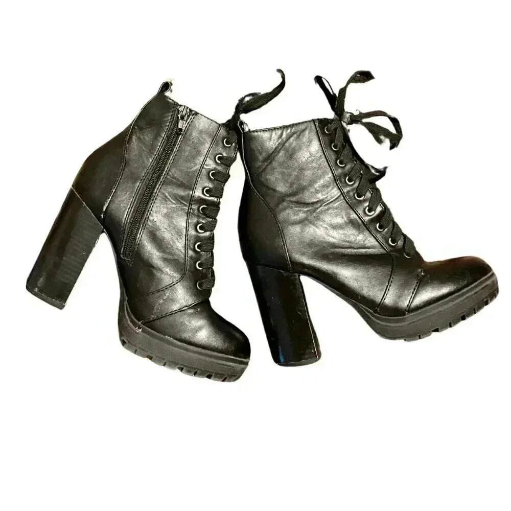 Black Combat Booties || Size 5.5